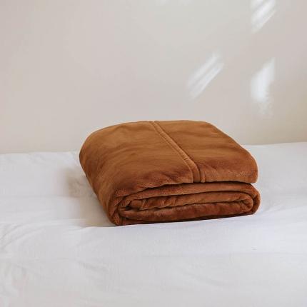 91家纺网 家纺一手货源 找家纺 寐眠2022新款法莱绒毛毯 焦糖