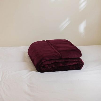 寐眠2022新款法莱绒毛毯 酒红