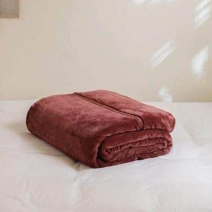 91家纺网 家纺一手货源 找家纺 寐眠2022新款法莱绒毛毯 藕咖