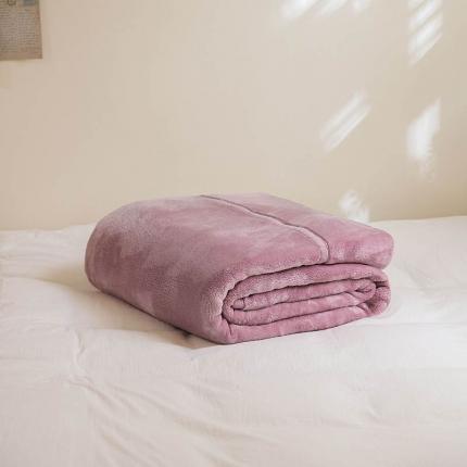 寐眠2022新款法莱绒毛毯 浅粉