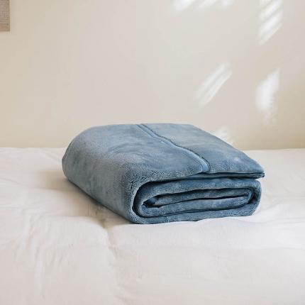 寐眠2022新款法莱绒毛毯 雾蓝