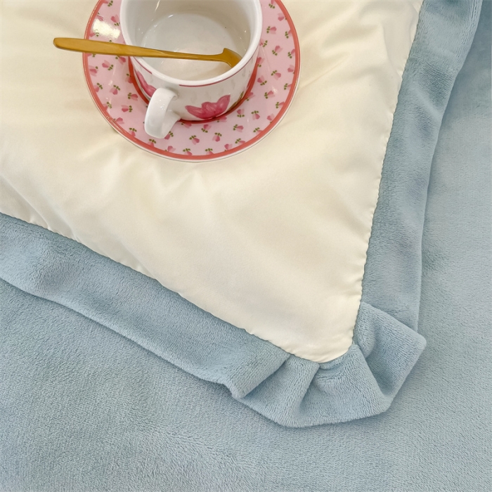 91家纺网 家纺一手货源 找家纺 眠帛家居 2022新款水洗棉拼牛奶绒绣花四件套 圣诞树