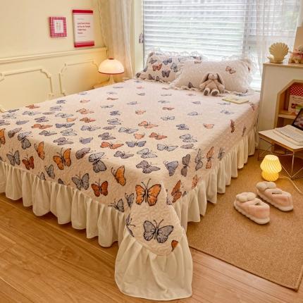 91家纺网 家纺一手货源 找家纺 （总）柒月 2022新品田园风加厚保暖牛奶绒单品床盖