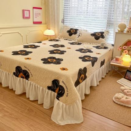 91家纺网 家纺一手货源 找家纺 （总）柒月 2022新品田园风加厚保暖牛奶绒单品床盖