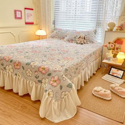 91家纺网 家纺一手货源 找家纺 （总）柒月 2022新品田园风加厚保暖牛奶绒单品床盖