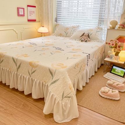 91家纺网 家纺一手货源 找家纺 （总）柒月 2022新品田园风加厚保暖牛奶绒单品床盖