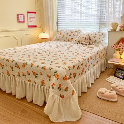 91家纺网 家纺一手货源 找家纺 （总）柒月 2022新品田园风加厚保暖牛奶绒单品床盖