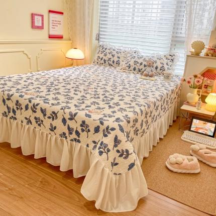 91家纺网 家纺一手货源 找家纺 （总）柒月 2022新品田园风加厚保暖牛奶绒单品床盖