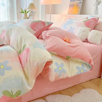 91家纺网 家纺一手货源 找家纺 （总）麦瑞家纺 2024新款棉加绒印花四件套