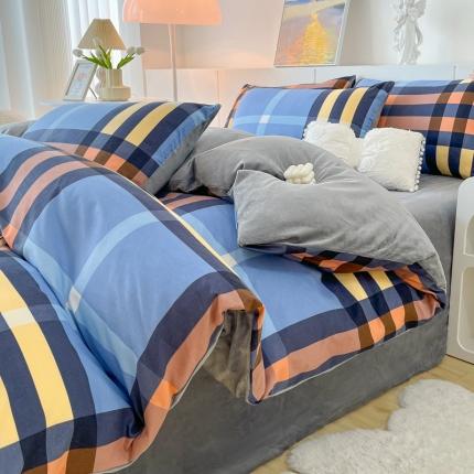 91家纺网 家纺一手货源 找家纺 麦瑞家纺 2024新款棉加绒印花四件套 棉绒-冬日恋歌