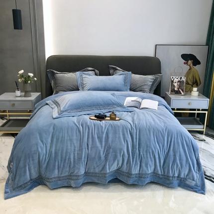 91家纺网 家纺一手货源 找家纺 （总）时亿 2022新款A类婴肤绒牛奶绒四件套梦系列