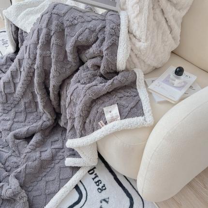 91家纺网 家纺一手货源 找家纺 芯氧 2022新款塔芙绒羊羔绒毛毯 深灰