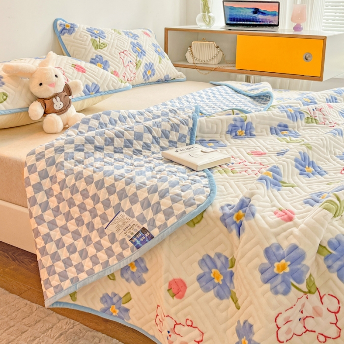 91家纺网 家纺一手货源 找家纺 羽爱 2024新款棉加绒床盖套件 洛可可