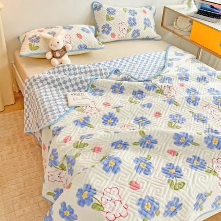 羽爱 2024新款棉加绒床盖套件 洛可可