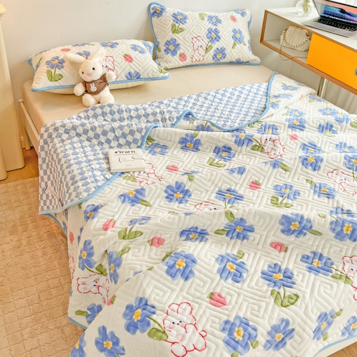 91家纺网 家纺一手货源 找家纺 羽爱 2024新款棉加绒床盖套件 洛可可