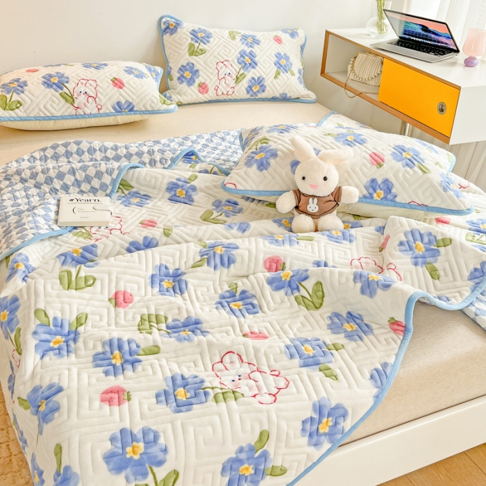 91家纺网 家纺一手货源 找家纺 羽爱 2024新款棉加绒床盖套件 洛可可