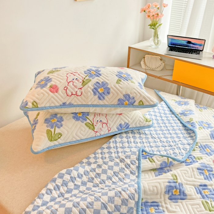 91家纺网 家纺一手货源 找家纺 羽爱 2024新款棉加绒床盖套件 洛可可