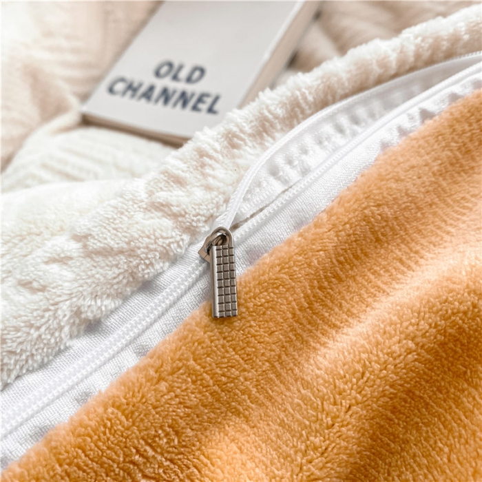 91家纺网 家纺一手货源 找家纺 （总）古吉梦 2022新款A类高克重华夫格雕花绒四件套