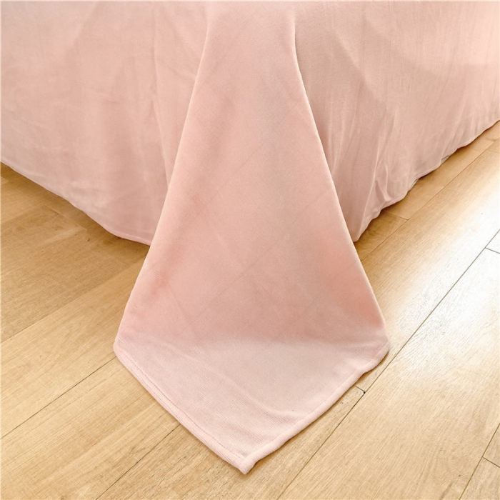 91家纺网 家纺一手货源 找家纺 古吉梦 2022新款A类高克重华夫格雕花绒四件套 华夫格-丁香紫+藕粉