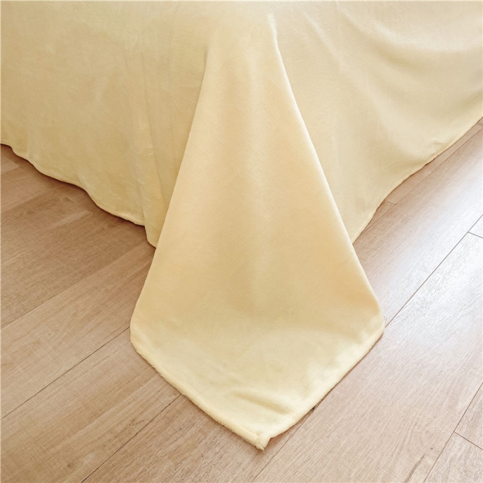 91家纺网 家纺一手货源 找家纺 古吉梦 2022新款A类高克重华夫格雕花绒四件套 华夫格-浅灰+奶黄