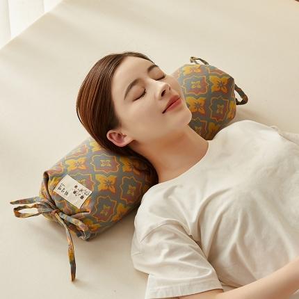 91家纺网 家纺一手货源 找家纺 乐可 2022新款双层纱荞麦糖果枕 栀子黄