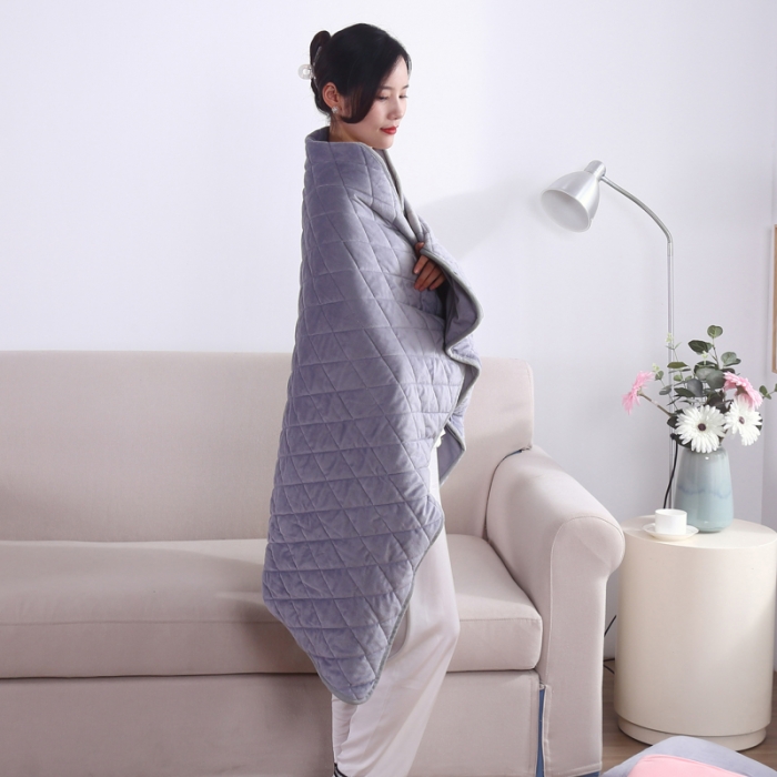 91家纺网 家纺一手货源 找家纺 暖居 2024新款欧盟标准CE认证Usp披肩暖身毯 灰色