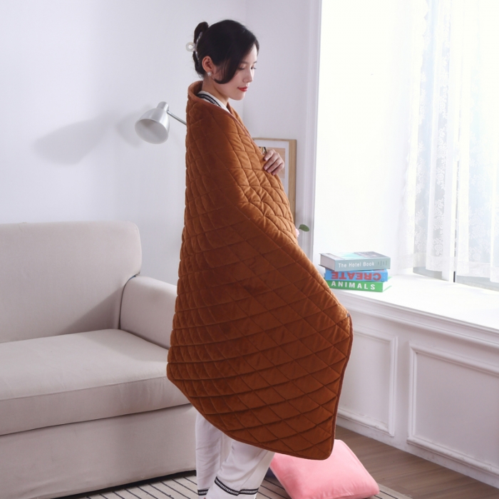 91家纺网 家纺一手货源 找家纺 暖居 2024新款欧盟标准CE认证Usp披肩暖身毯 卡其