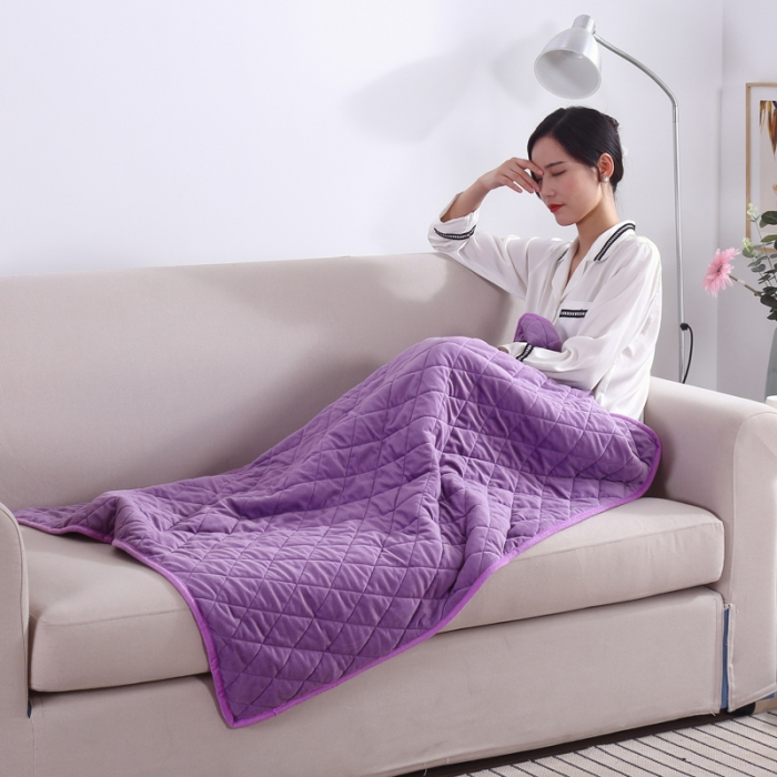 91家纺网 家纺一手货源 找家纺 暖居 2024新款欧盟标准CE认证Usp披肩暖身毯 紫色