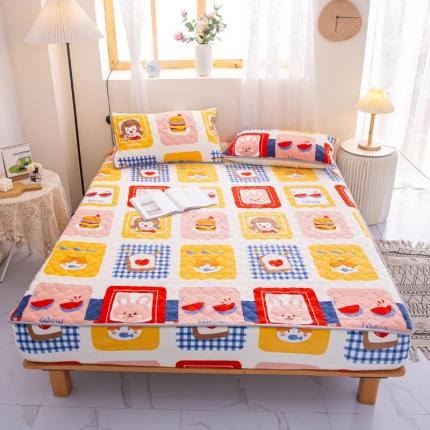 91家纺网 家纺一手货源 找家纺 小虾米 2022新款大床牛奶绒夹棉床笠 生日派对