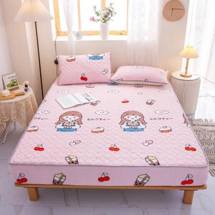 91家纺网 家纺一手货源 找家纺 小虾米 2022新款大床牛奶绒夹棉床笠 童年女孩