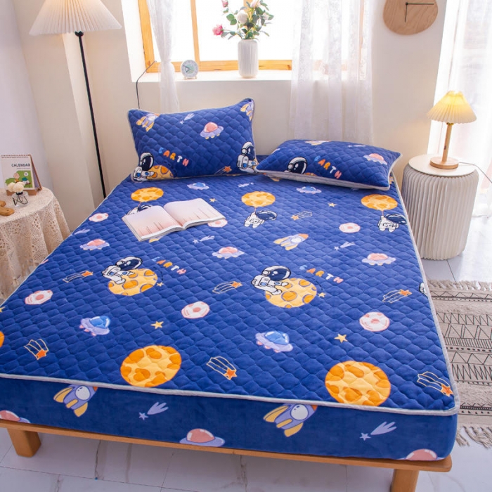 91家纺网 家纺一手货源 找家纺 （总）小虾米 2022新款大床牛奶绒夹棉床笠