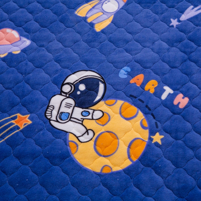 91家纺网 家纺一手货源 找家纺 小虾米 2022新款大床牛奶绒夹棉床笠 遨游太空