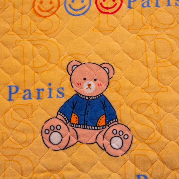 91家纺网 家纺一手货源 找家纺 小虾米 2022新款大床牛奶绒夹棉床笠 巴黎熊