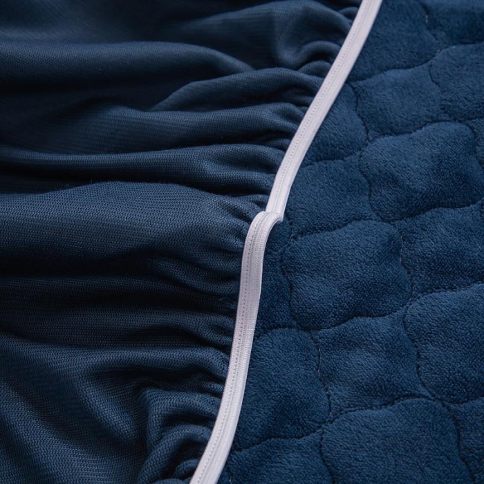 91家纺网 家纺一手货源 找家纺 小虾米 2022新款大床牛奶绒夹棉床笠 宝蓝