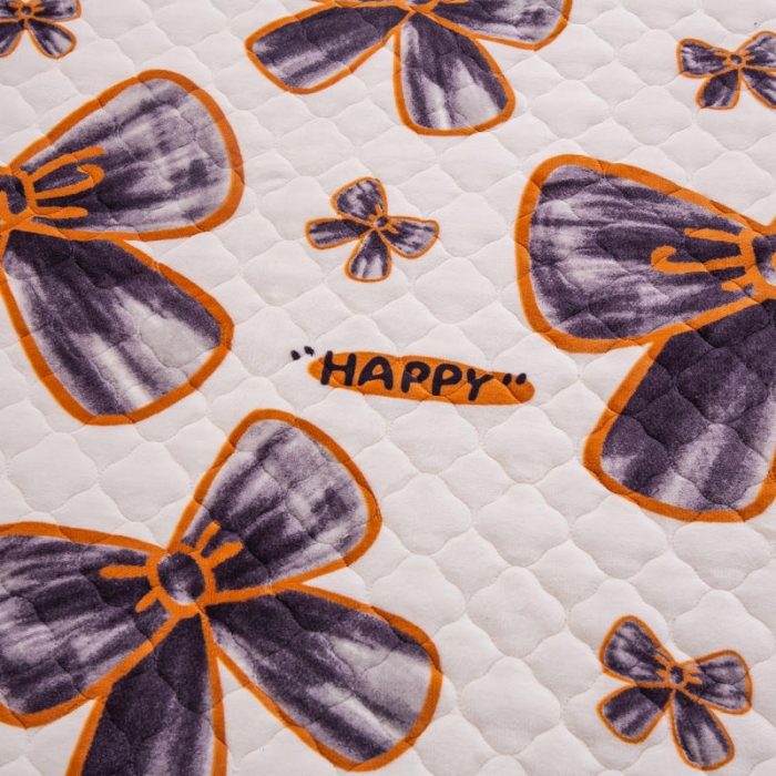 91家纺网 家纺一手货源 找家纺 小虾米 2022新款大床牛奶绒夹棉床笠 蝶恋花