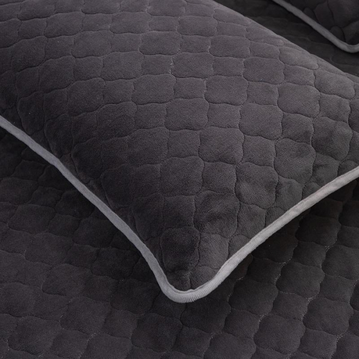 91家纺网 家纺一手货源 找家纺 小虾米 2022新款大床牛奶绒夹棉床笠 高级灰