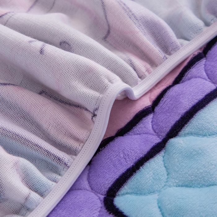 91家纺网 家纺一手货源 找家纺 小虾米 2022新款大床牛奶绒夹棉床笠 皇冠熊