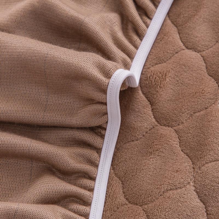 91家纺网 家纺一手货源 找家纺 小虾米 2022新款大床牛奶绒夹棉床笠 咖啡