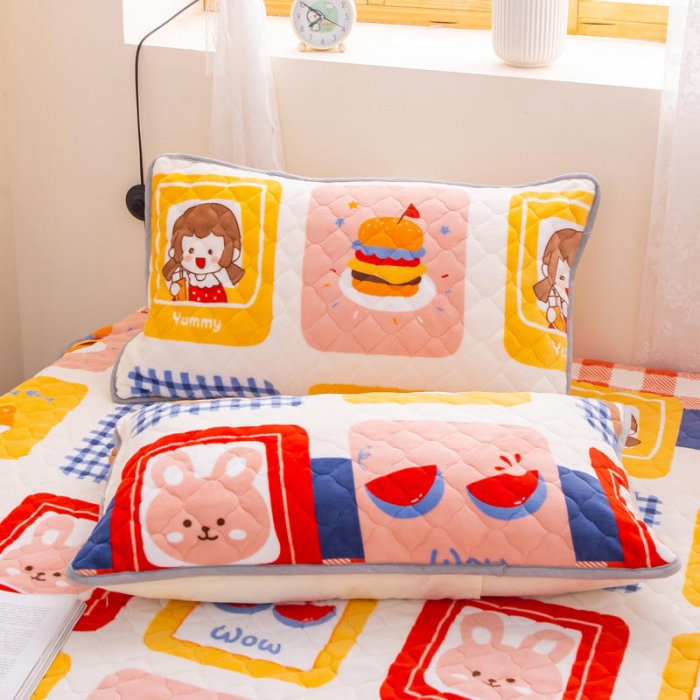 91家纺网 家纺一手货源 找家纺 小虾米 2022新款大床牛奶绒夹棉床笠 生日派对