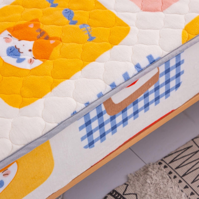 91家纺网 家纺一手货源 找家纺 小虾米 2022新款大床牛奶绒夹棉床笠 生日派对