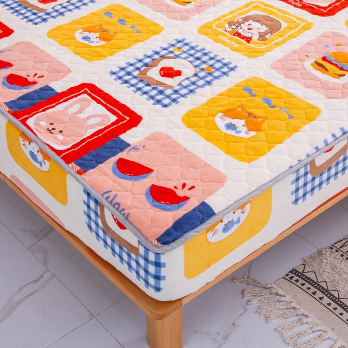 91家纺网 家纺一手货源 找家纺 小虾米 2022新款大床牛奶绒夹棉床笠 生日派对