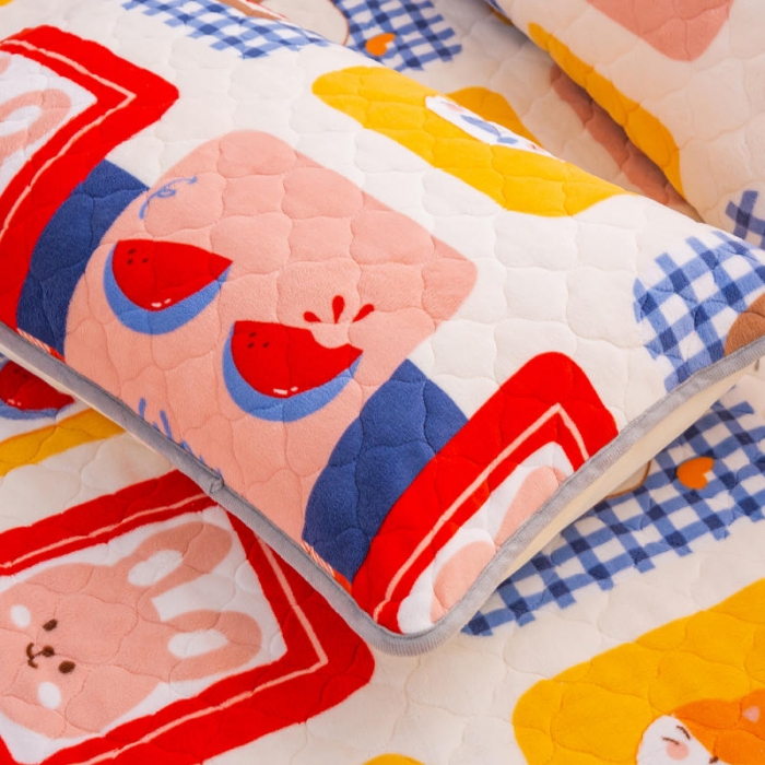 91家纺网 家纺一手货源 找家纺 小虾米 2022新款大床牛奶绒夹棉床笠 生日派对