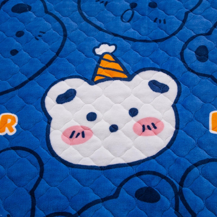 91家纺网 家纺一手货源 找家纺 小虾米 2022新款大床牛奶绒夹棉床笠 双影熊