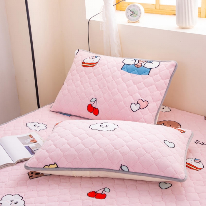 91家纺网 家纺一手货源 找家纺 小虾米 2022新款大床牛奶绒夹棉床笠 童年女孩