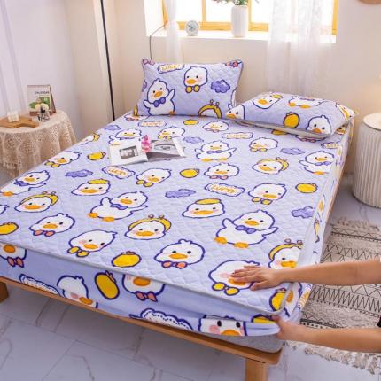 小虾米 2022新款大床牛奶绒夹棉床笠 小黄鸭