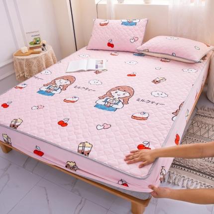 小虾米 2022新款大床牛奶绒夹棉床笠 童年女孩