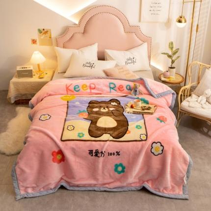 91家纺网 家纺一手货源 找家纺 （总）金奇达 2022新款双层加厚保暖大版卡通拉舍尔毛毯