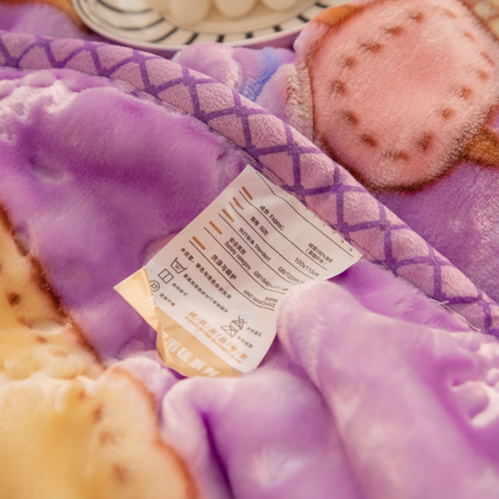 91家纺网 家纺一手货源 找家纺 金奇达 2022新款双层加厚保暖大版卡通拉舍尔毛毯 芭比狗