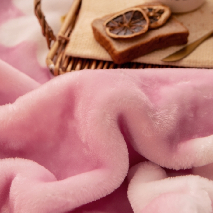 91家纺网 家纺一手货源 找家纺 金奇达 2022新款双层加厚保暖大版卡通拉舍尔毛毯 一朵小花