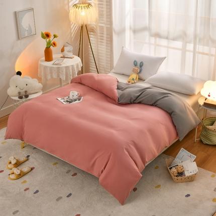 91家纺网 家纺一手货源 找家纺 家贝爱 2022新款普通款轻奢水洗棉单被套 豆沙灰